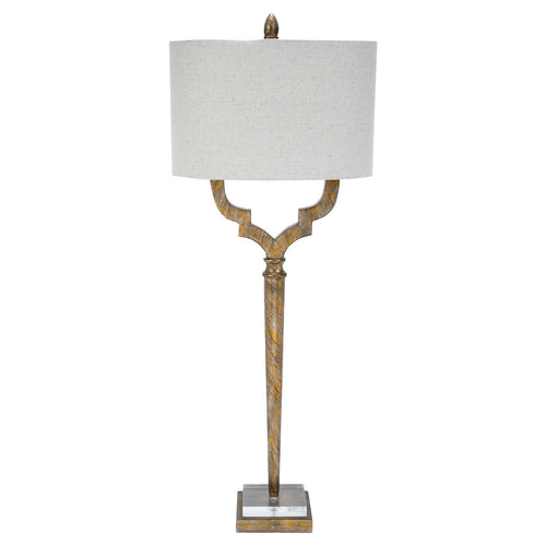 Old World Design Quatrefoil Champagne Gold Table Lamp