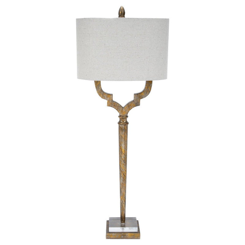 Old World Design Quatrefoil Champagne Gold Table Lamp