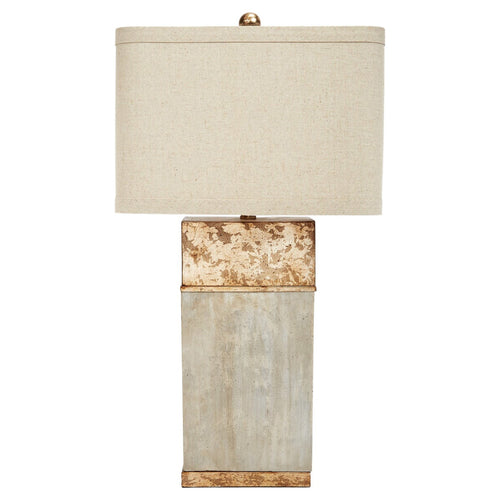 Old World Design Alan Cement & Antique Gold Square Table Lamp