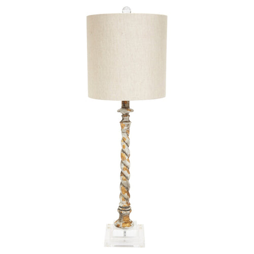 Old World Design Peyton Twist Aged Gold and Silver Table Lamp