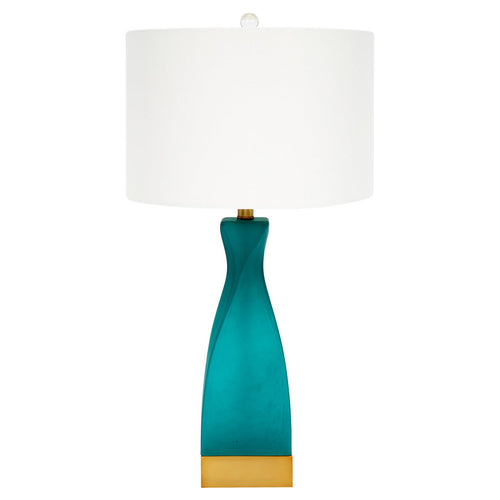 Old World Design Emerald Green Glass Table Lamp