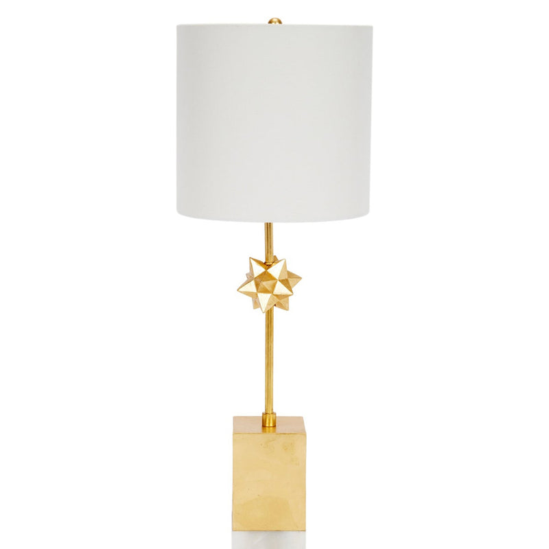 Old World Design Star Gold Leaf Tabe Lamp