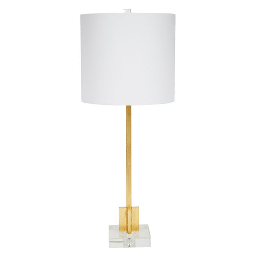 Old World Design Abita Gold Leaf and Crystal Table Lamp