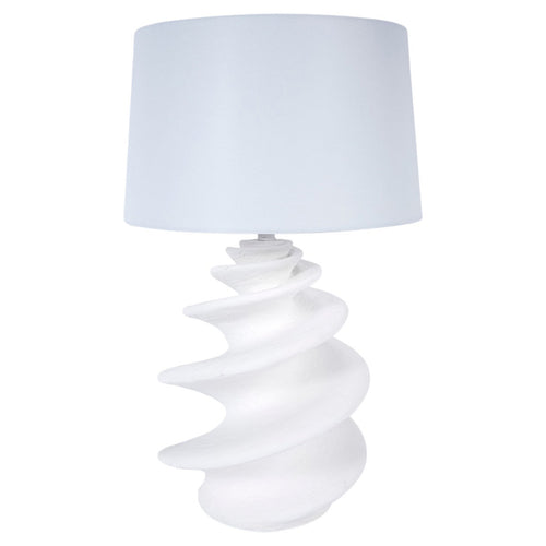Old World Design Durham White Gesso Shell Table Lamp