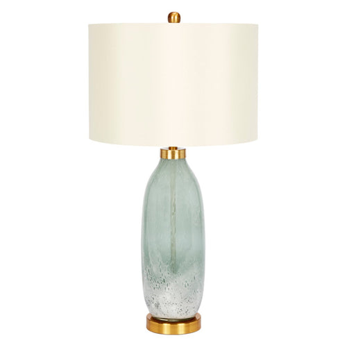 Old World Design Carley Handblown Green Glass Table Lamp