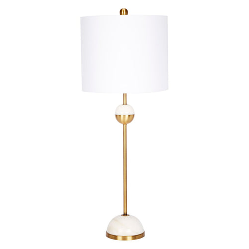 Old World Design Rocha White Marble and Brass Table Lamp