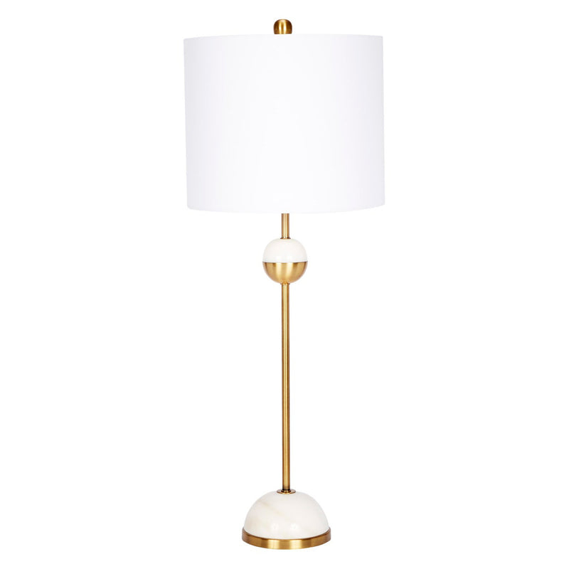 Old World Design Rocha White Marble and Brass Table Lamp