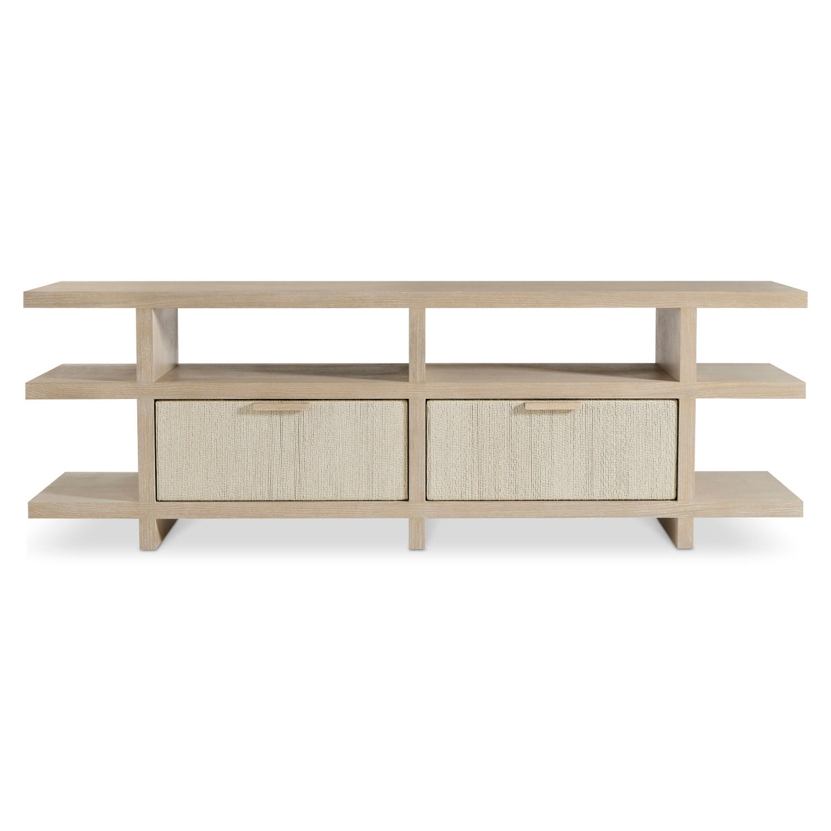 Bernhardt Living Asana 84" Console Table in Tan, angled three-quarter view