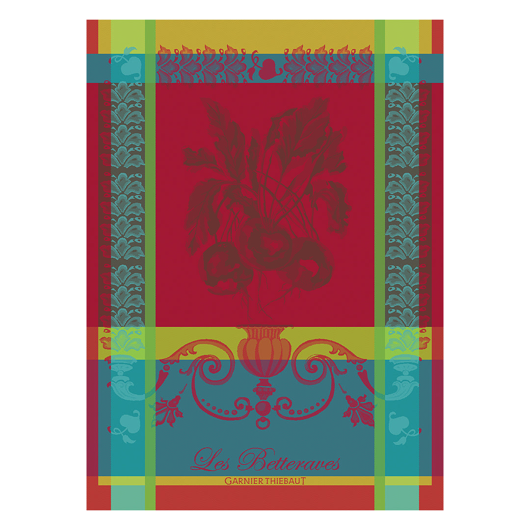 Garnier Thiebaut Les Betteraves Rouge Jacquard Kitchen Towel Set of 4