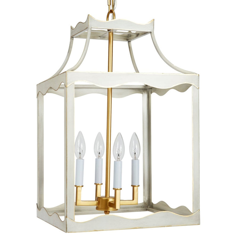 Old World Design Miriam Cream & Gold Metal Lantern