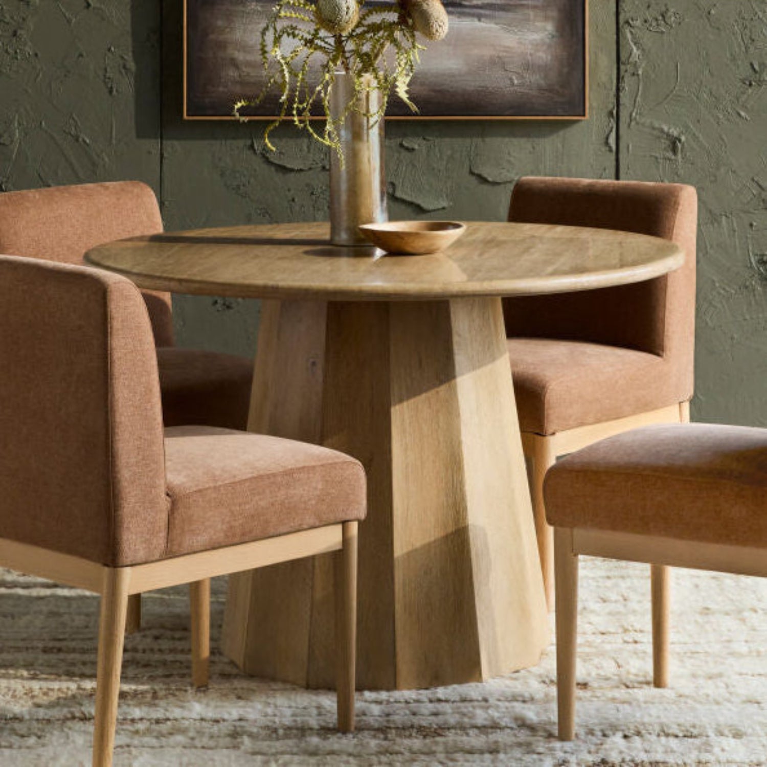 Linus Travertine Dining Table