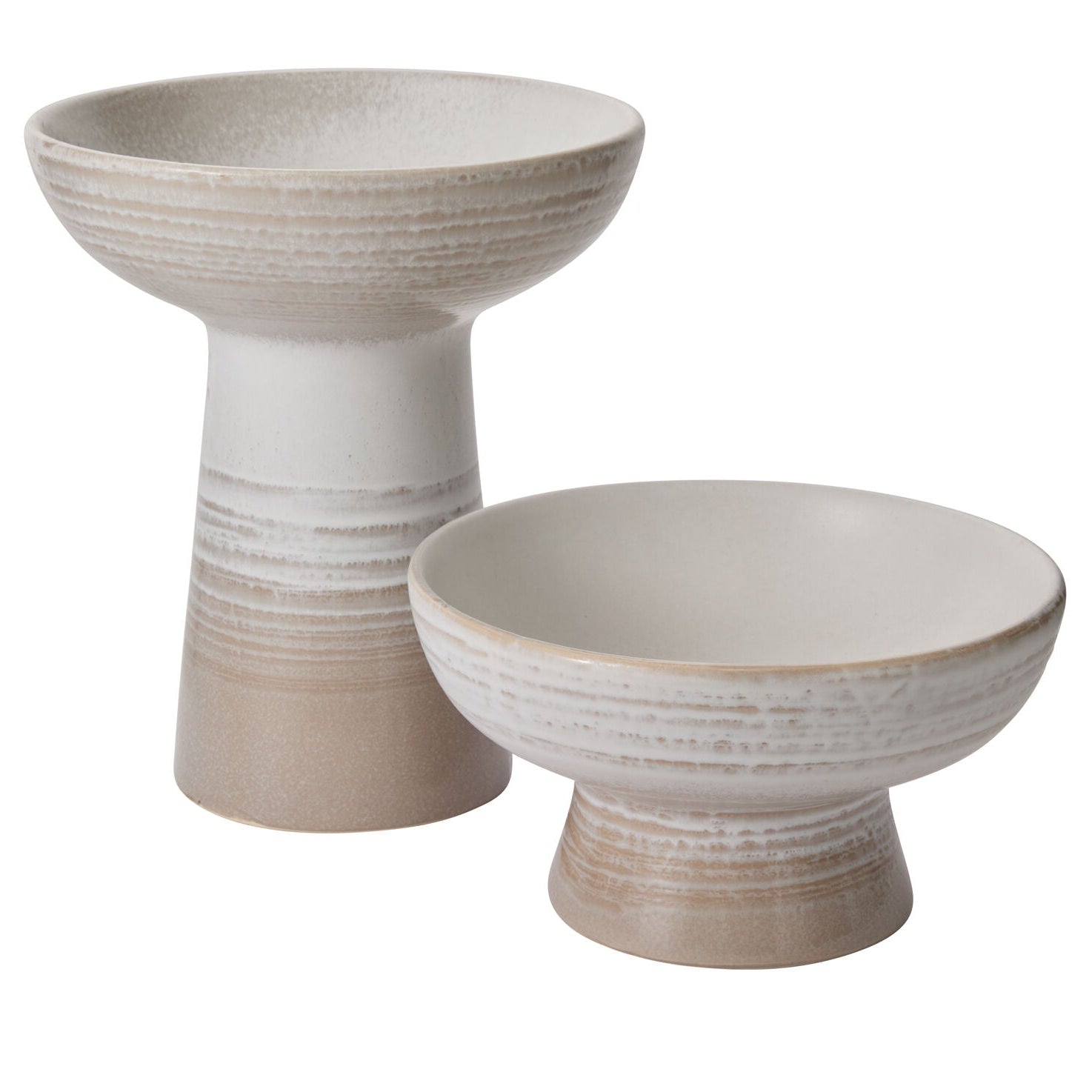 Lorca Footed Bowl, grey ceramic footed bowl