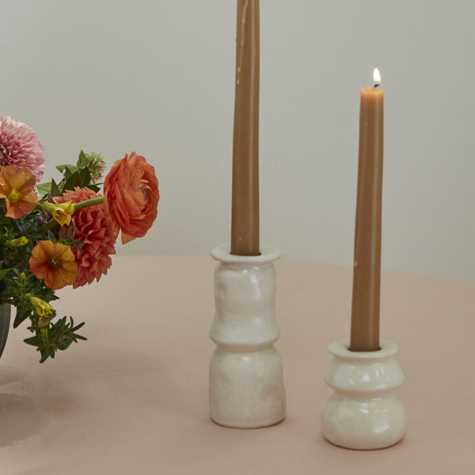 Lyam Candle Holder Set of 8, white ceramic candle holder set of 8