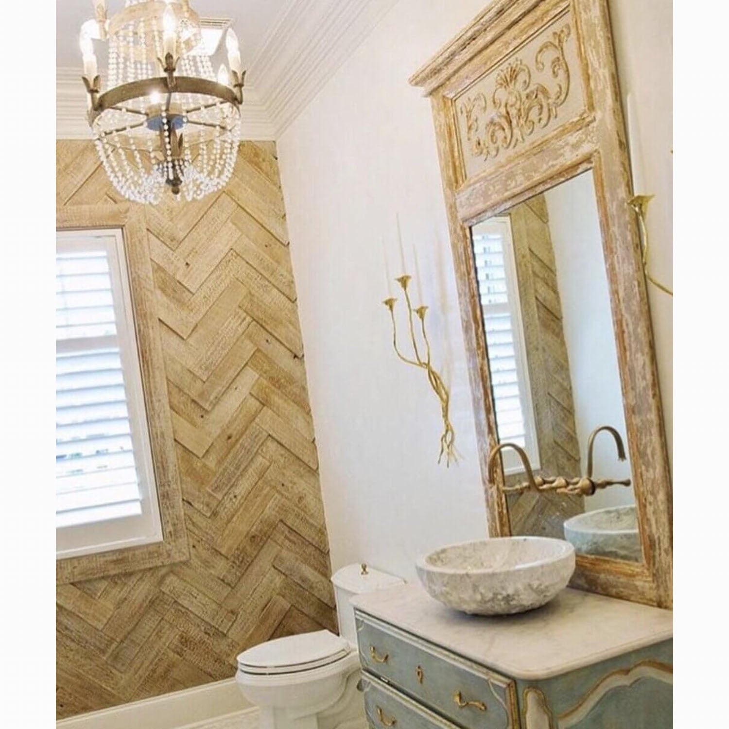 Wooden Trumeau Wall Mirror