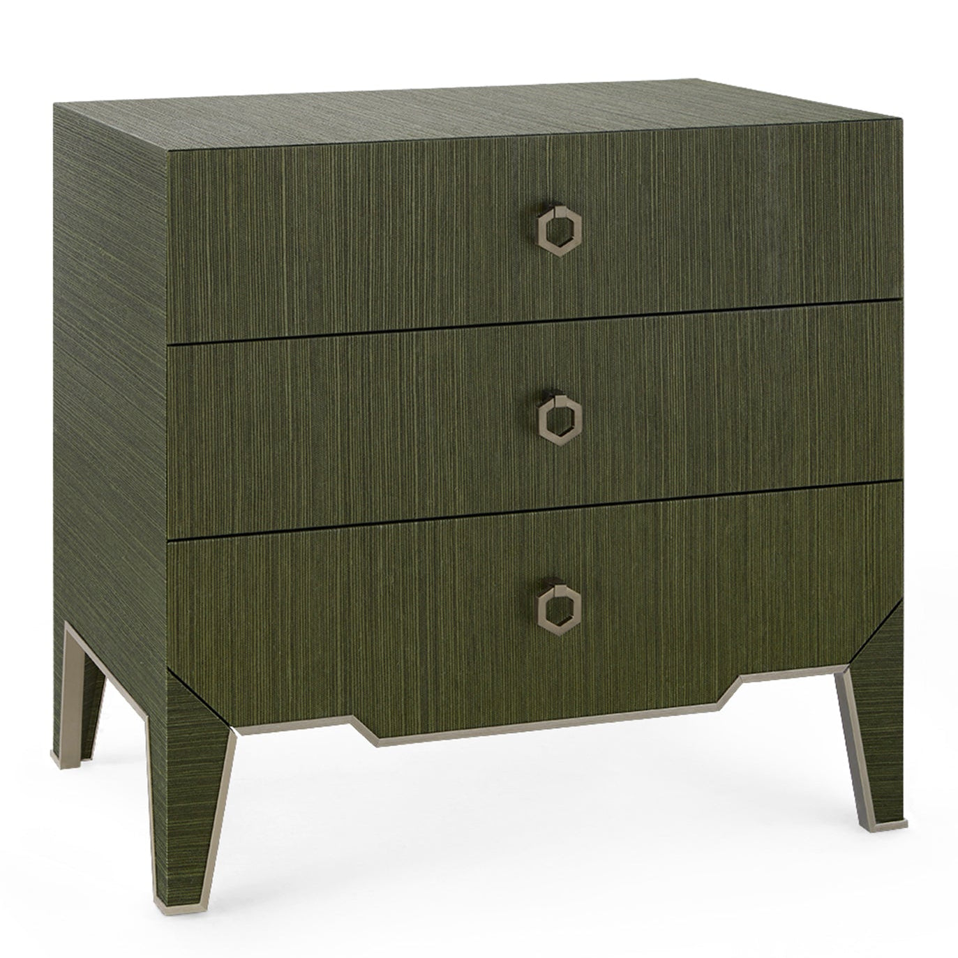 Villa and House Madeline Deep Olive 3 Drawer Side Table