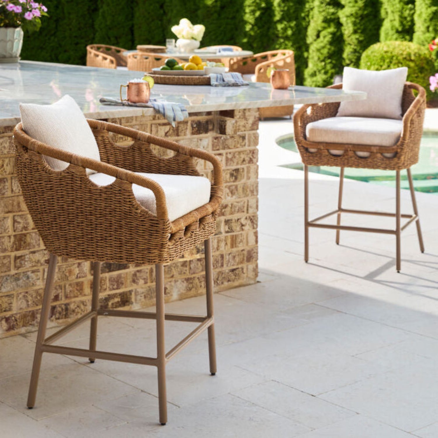 Marvella Sunbrella Outdoor Bar Stool