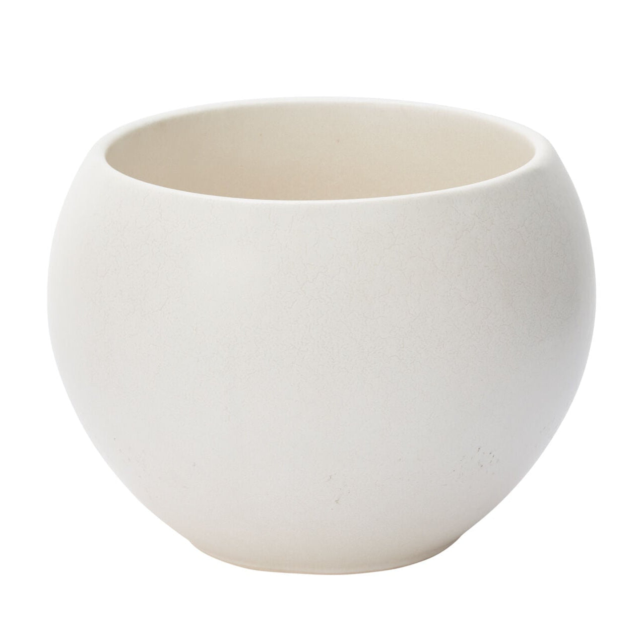 Mayu Pot styled view, white ceramic bowl planter