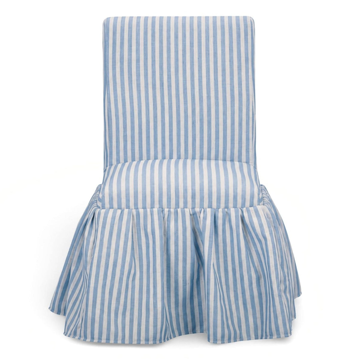 TOV Furniture Gertrude Blue Striped Performance Linen Skirted Dining Chair