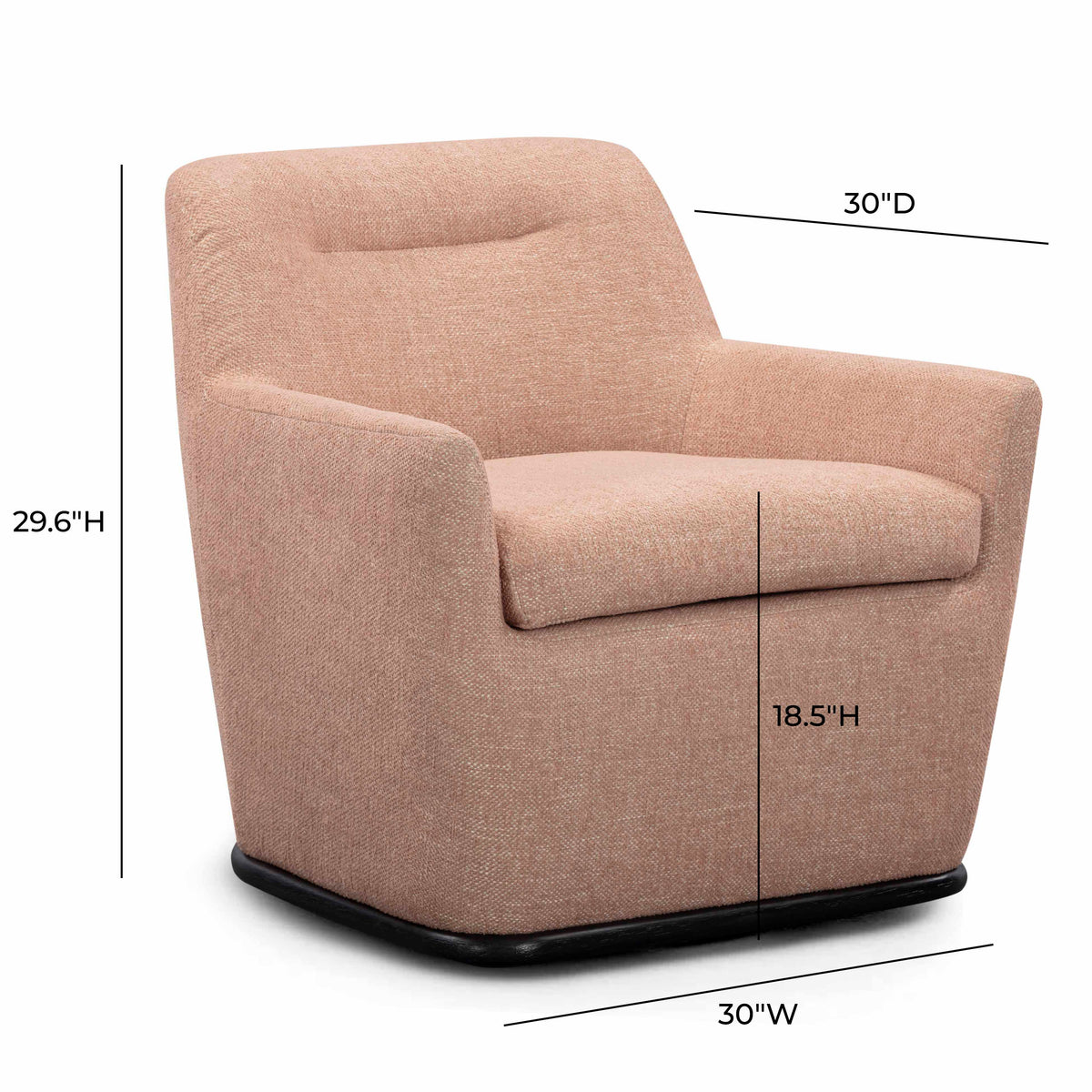 TOV Furniture Mado Peach Swivel Chair