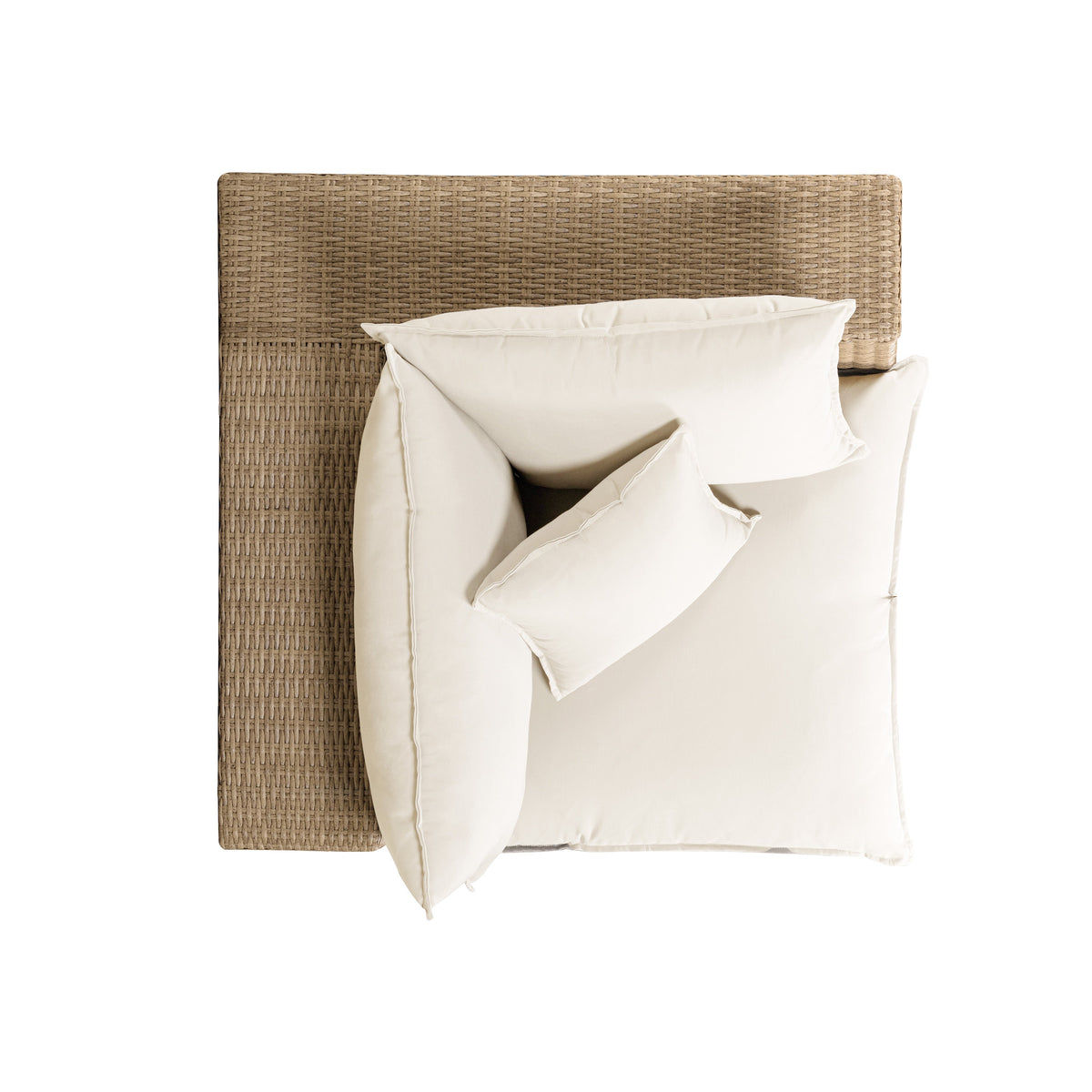 TOV Furniture Cali Cream Performance Wicker Outdoor Corner Chair