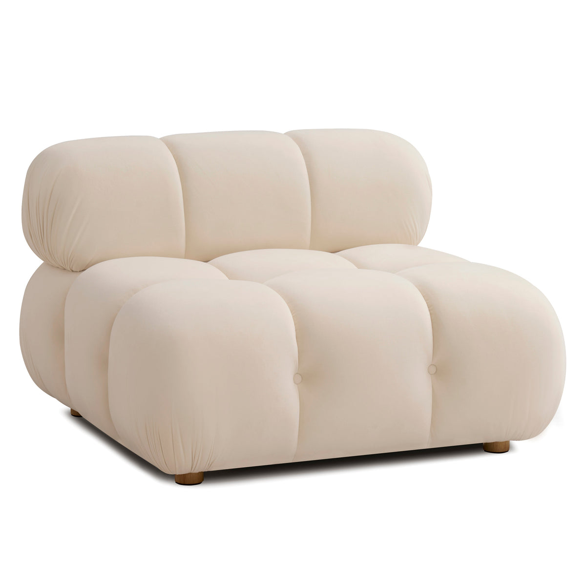 TOV Furniture Calliope Off White Performance Modular Armless Chair in off-white performance fabric, primary product view