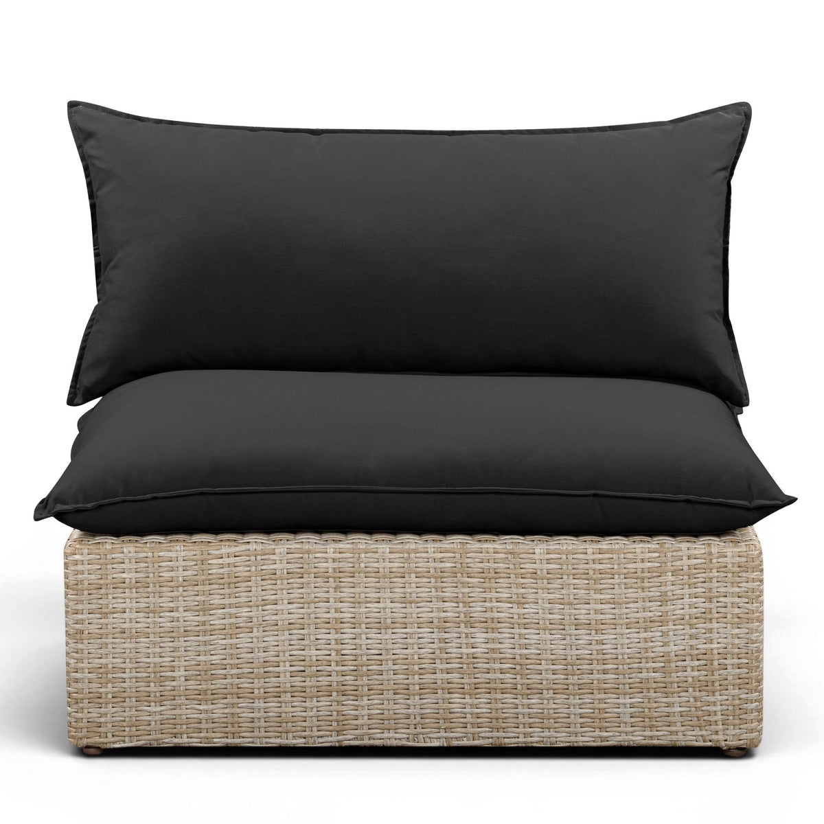 TOV Furniture Cali Black Performance Wicker Outdoor Armless Chair