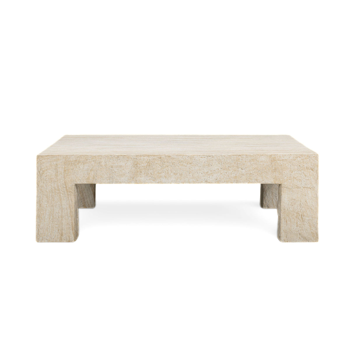 TOV Furniture Roxanne Faux Travertine Concrete Indoor/Outdoor Coffee Table