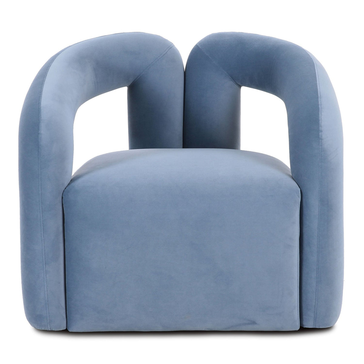 TOV Furniture Jenn Blue Accent Chair in blue velvet, primary product view