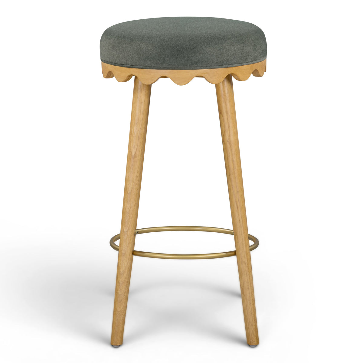 TOV Furniture Oodle Green Performance Vegan Mohair Bar Stool