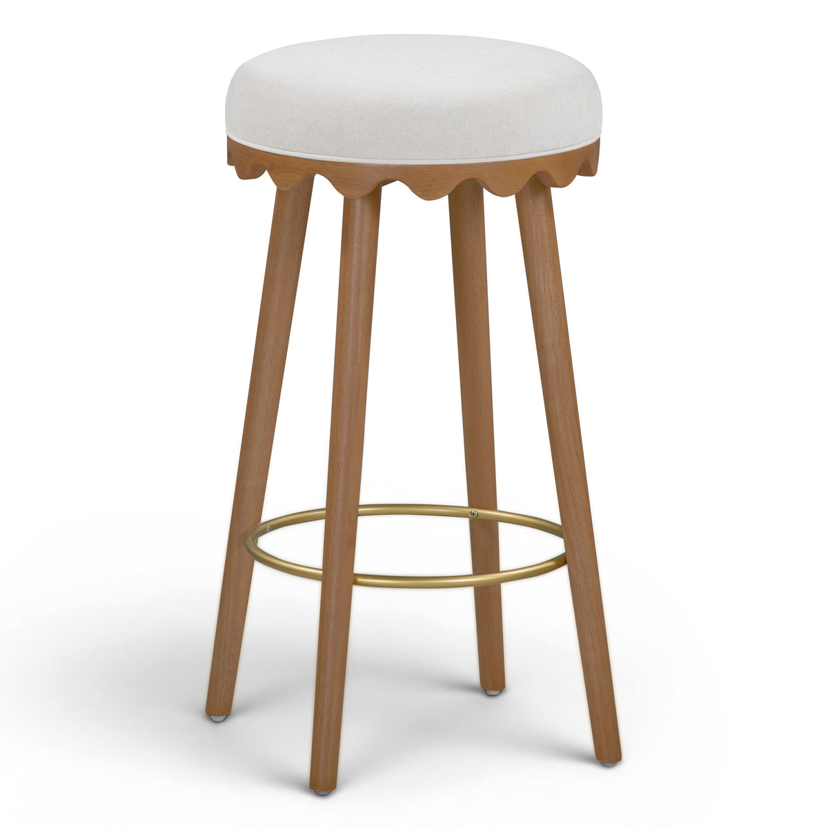 TOV Furniture Oodle Cream Performance Vegan Mohair Bar Stool