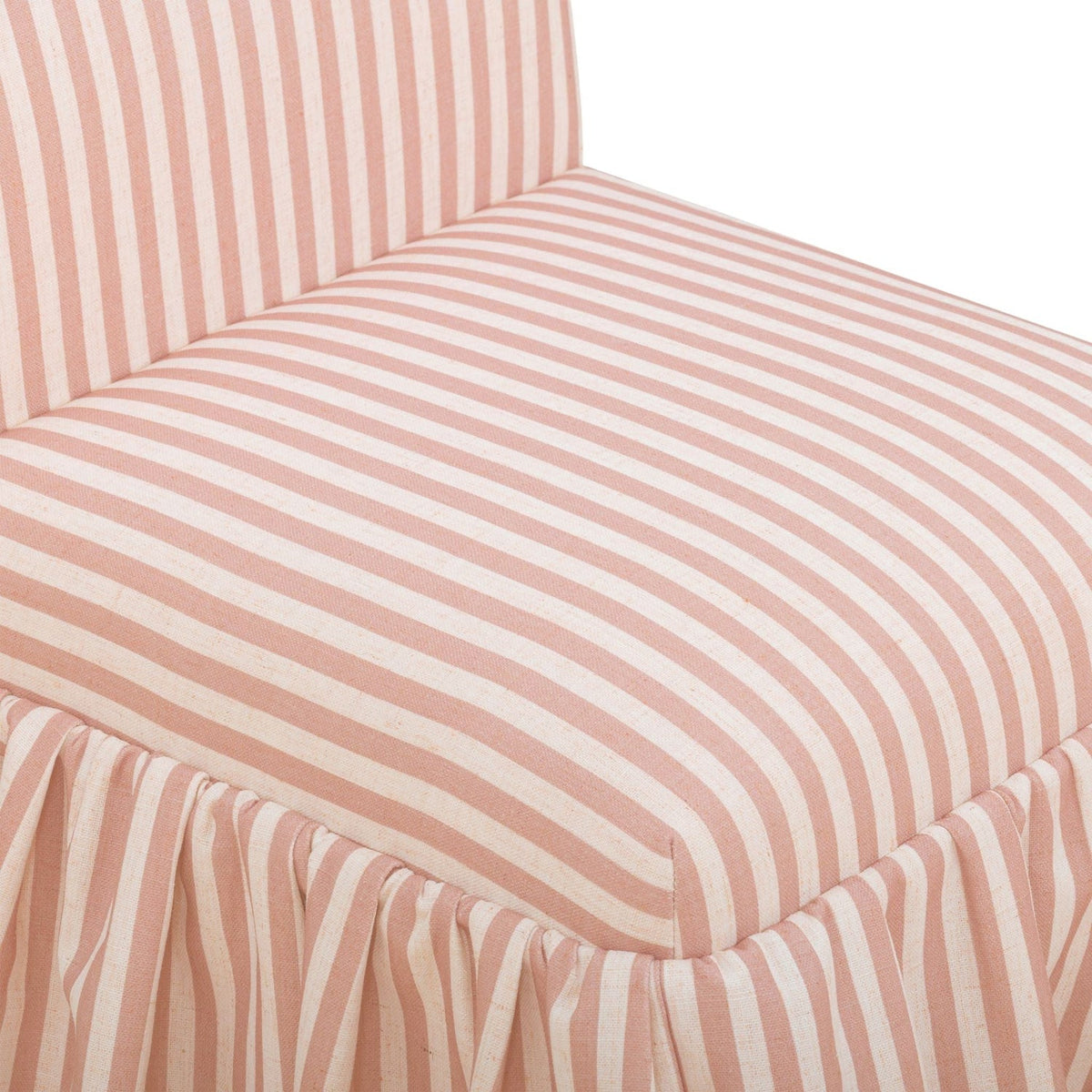TOV Furniture Gertrude Pink Striped Performance Linen Skirted Dining Chair
