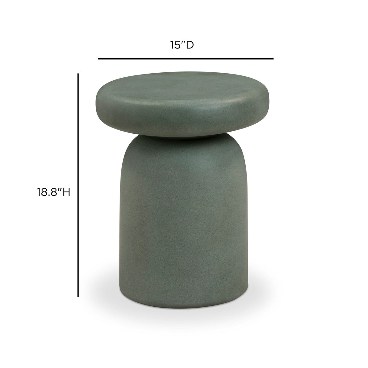 TOV Furniture Lydia Green Concrete Indoor/Outdoor Side Table