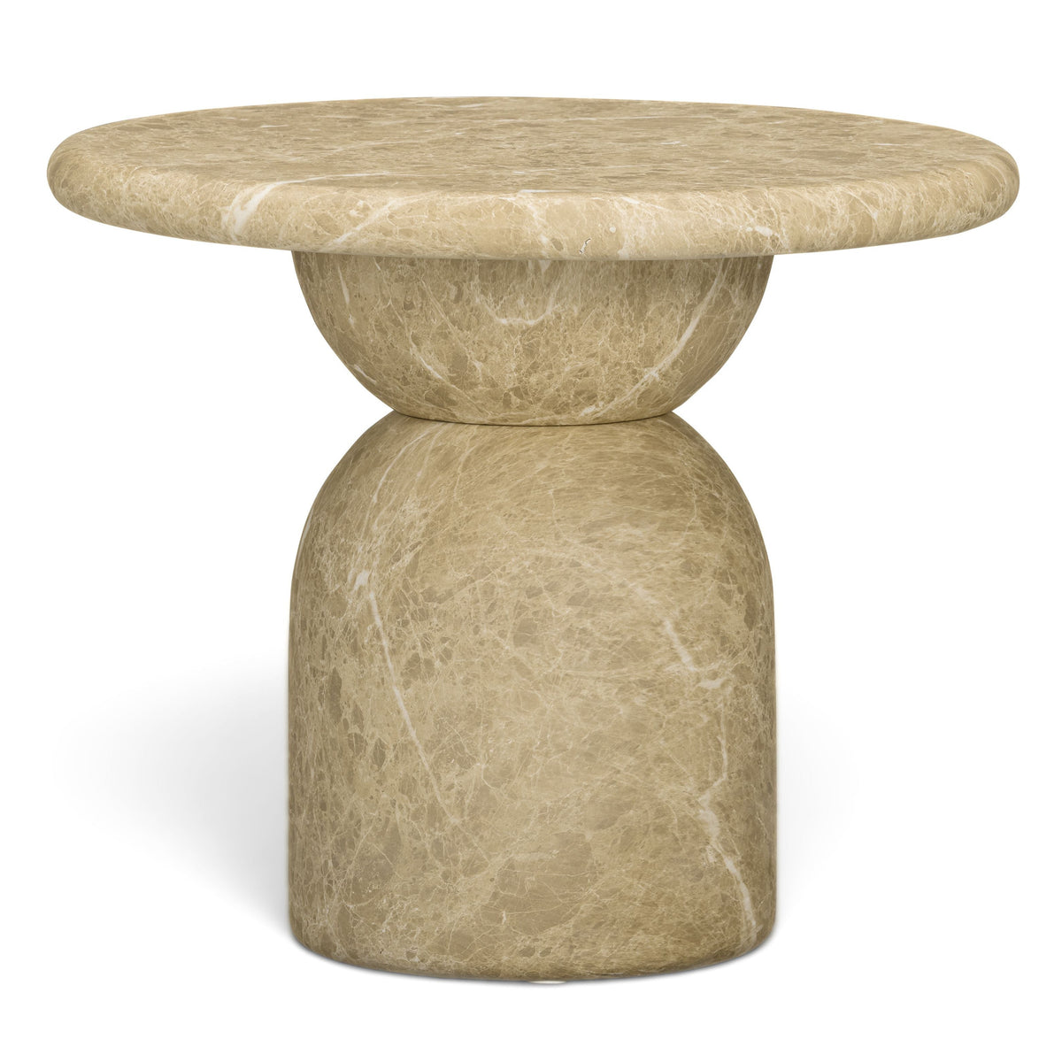 TOV Furniture Cynthia Light Concrete Indoor/Outdoor Side Table in light Emperador faux-marble concrete, primary product view