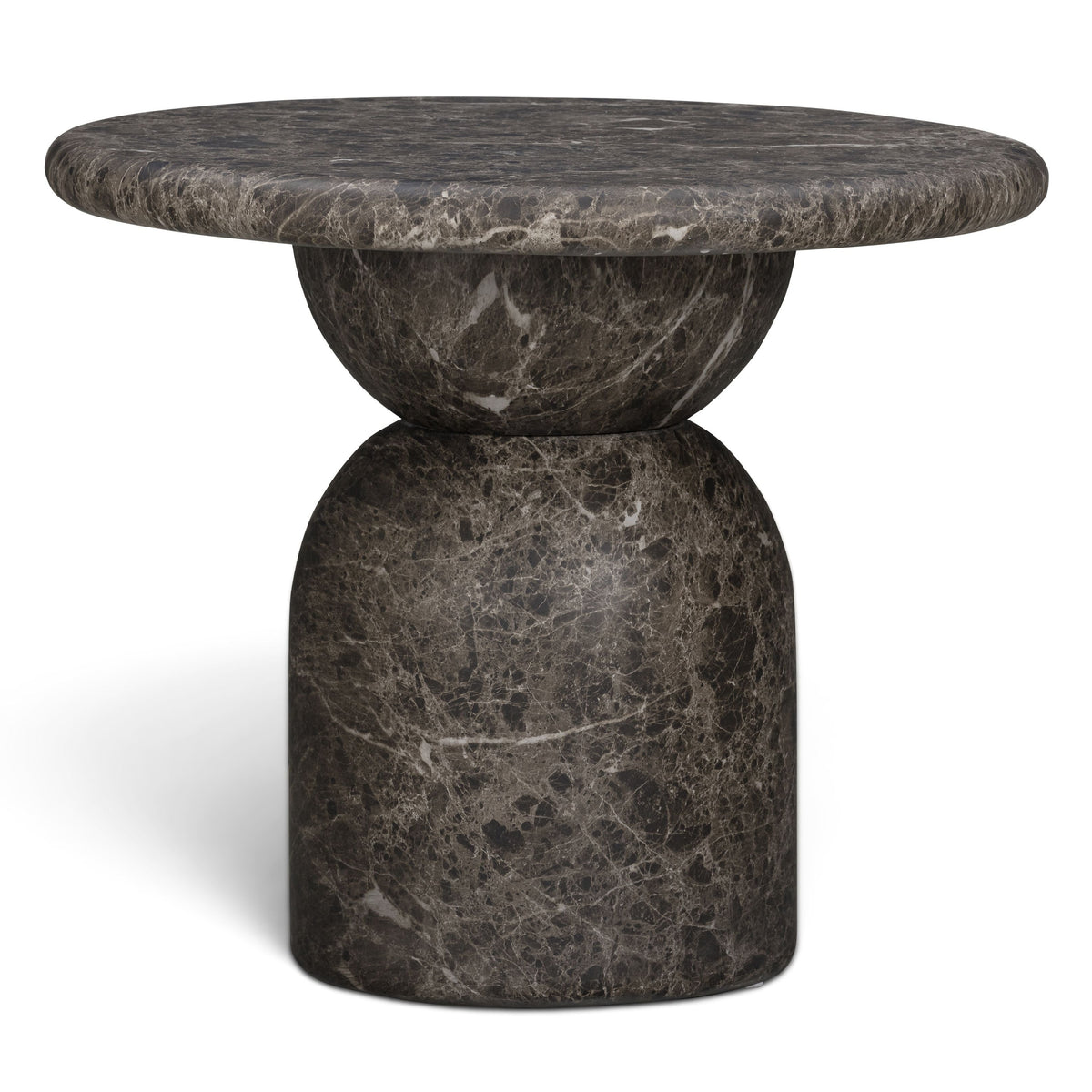 TOV Furniture Cynthia Dark Concrete Indoor/Outdoor Side Table in dark Emperador faux-marble concrete, primary product view