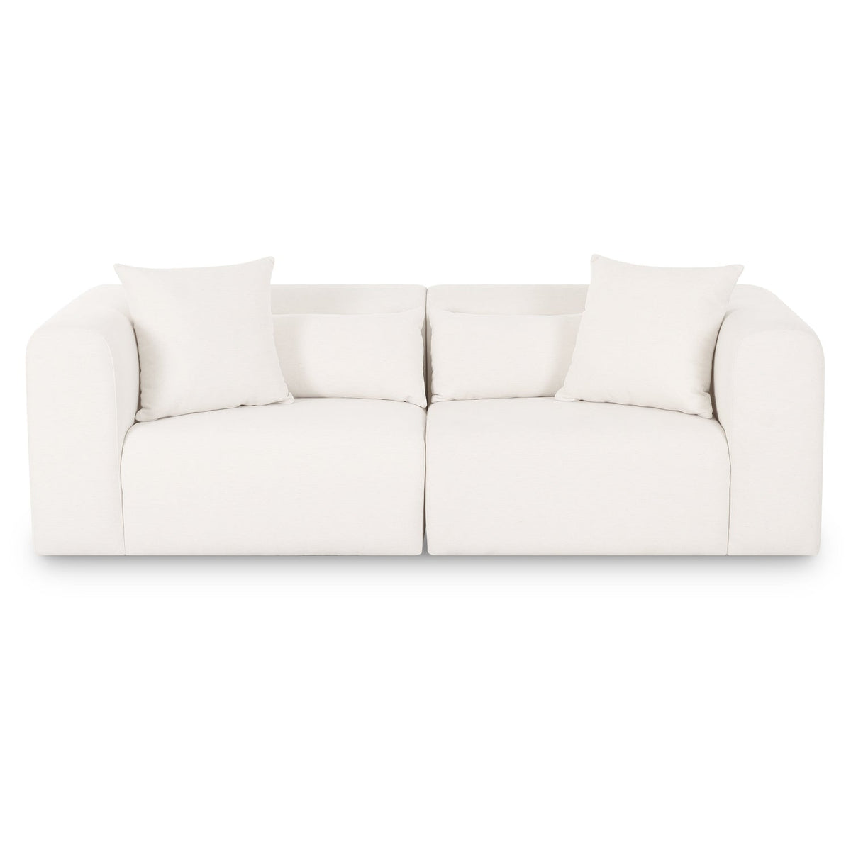 TOV Furniture Tarra 86" Modular Loveseat in Cream Chenille, primary product view