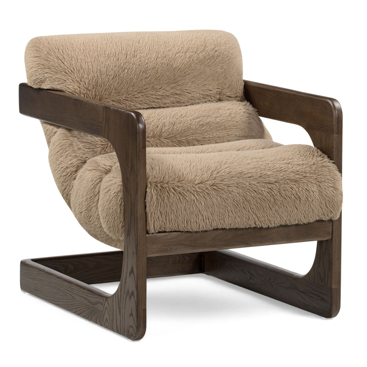 TOV Furniture Palma Taupe Faux Shearling Accent Chair