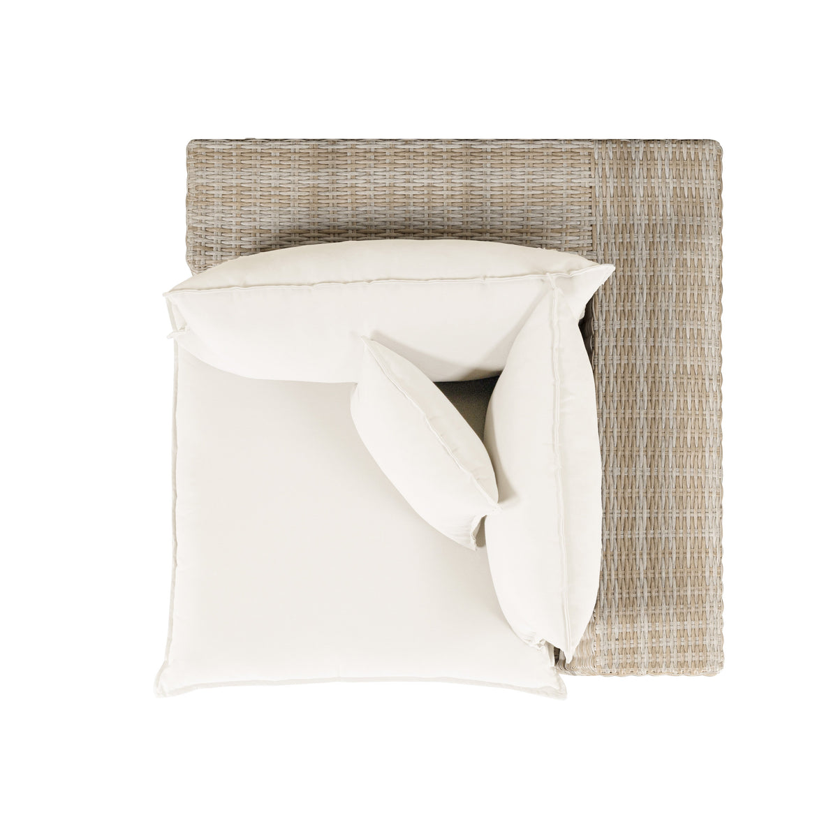 TOV Furniture Cali Cream Performance Wicker Outdoor Corner Chair