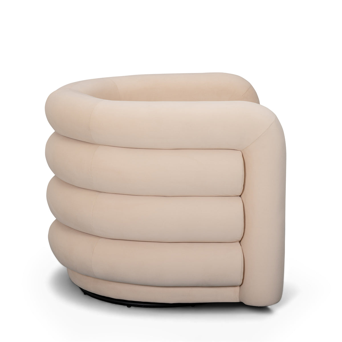 TOV Furniture Curves Peach Performance Velvet Swivel Chair