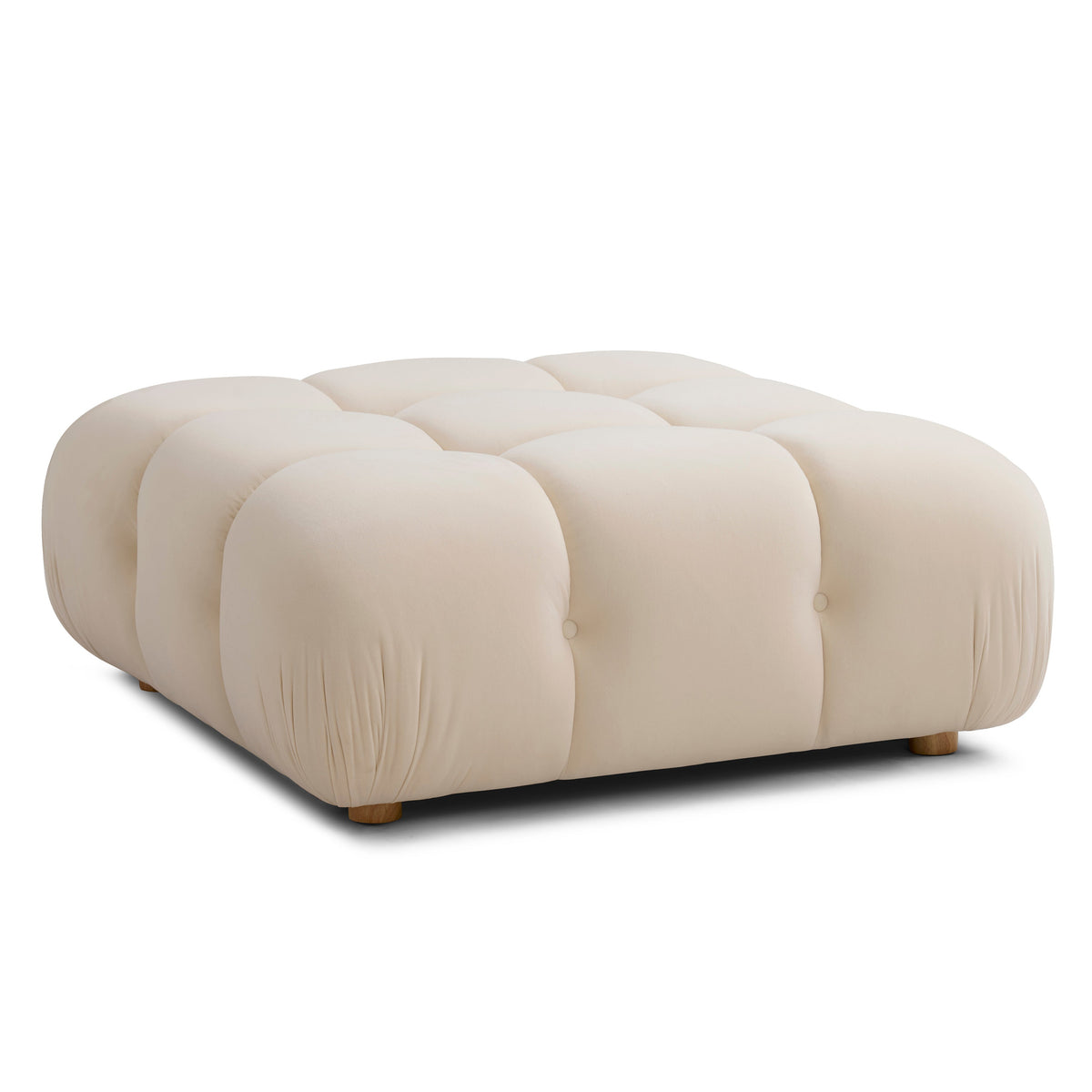 TOV Furniture Calliope Off White Performance Modular Ottoman in off-white performance fabric, primary product view