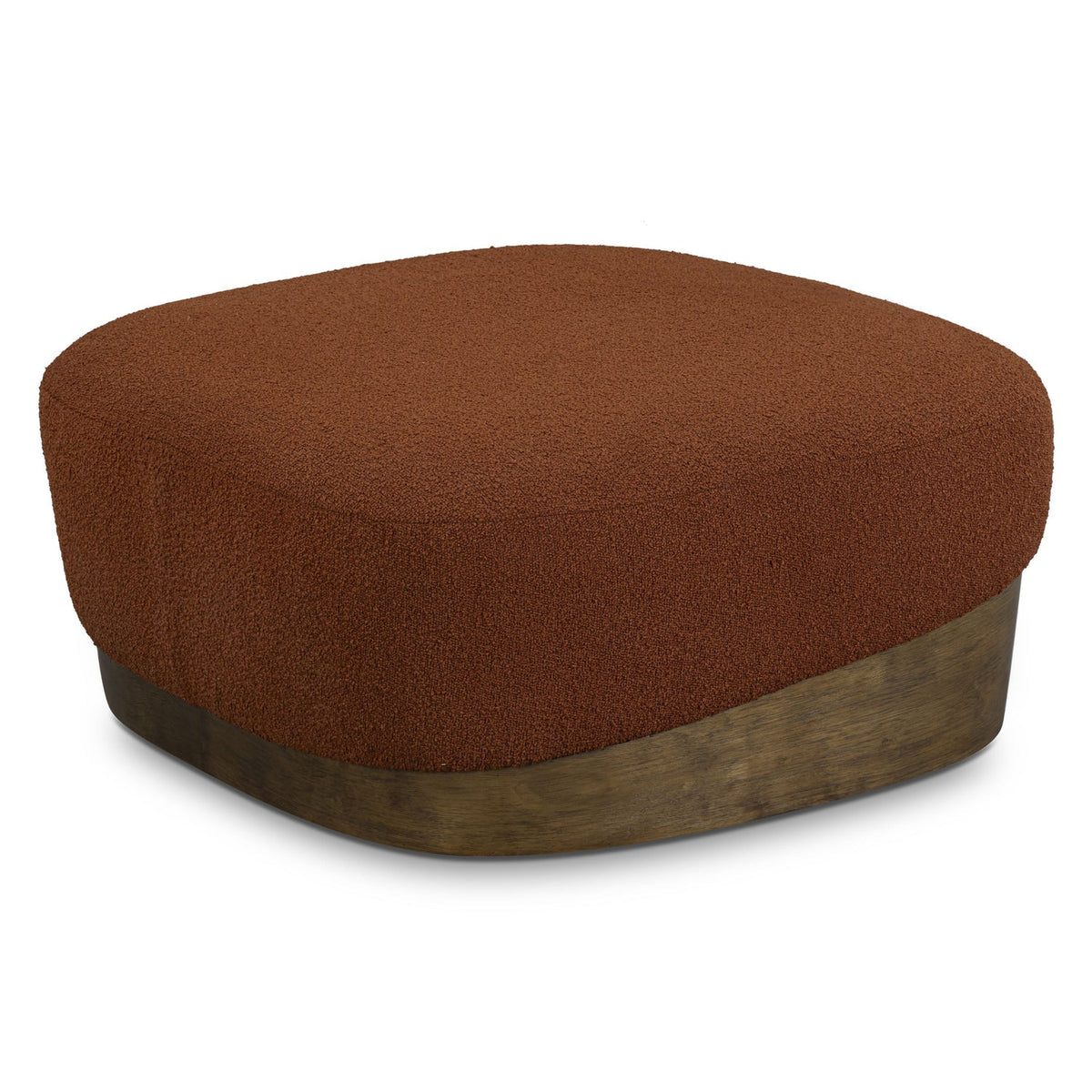 TOV Furniture Domina Autumn Red Boucle Ottoman in autumn red boucle, primary product view