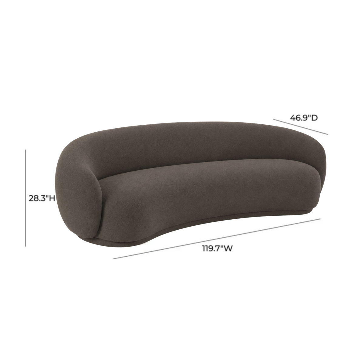 TOV Furniture Kendall Java Brown 19in Sofa