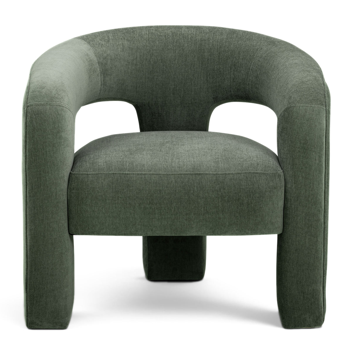 TOV Furniture Malone Green Accent Chair in distressed green chenille, primary product view