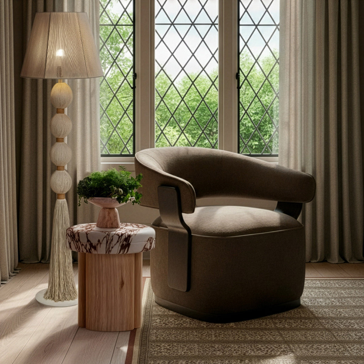 TOV Furniture Madison Mink Performance Swivel Chair