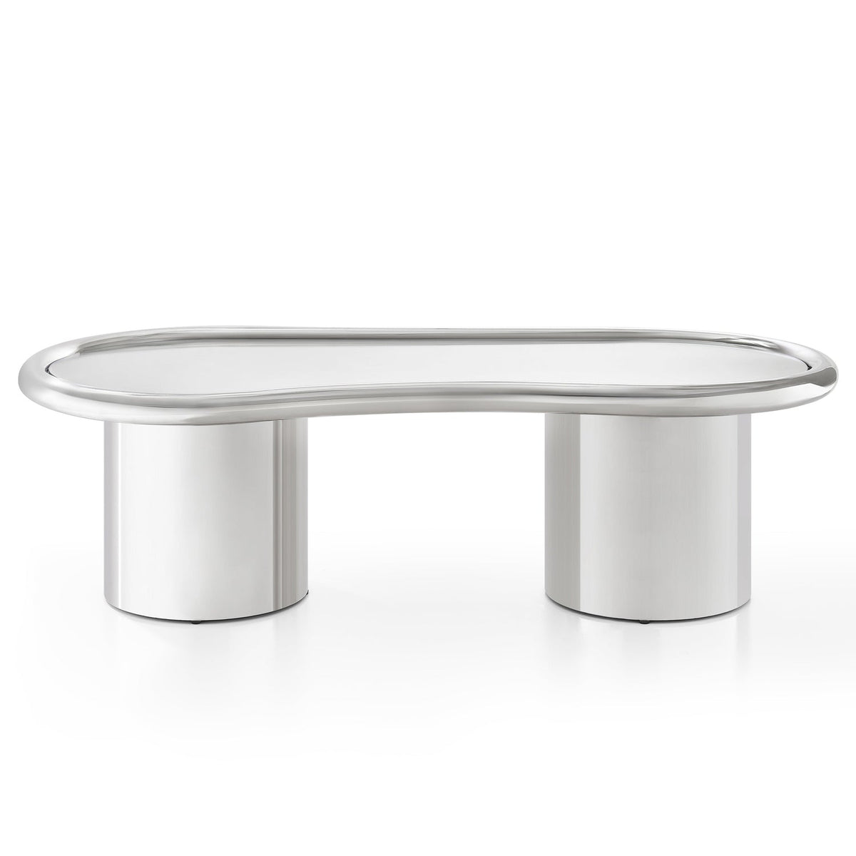 TOV Furniture Sorya 51" Chrome Coffee Table in chrome stainless steel and glass, primary product view