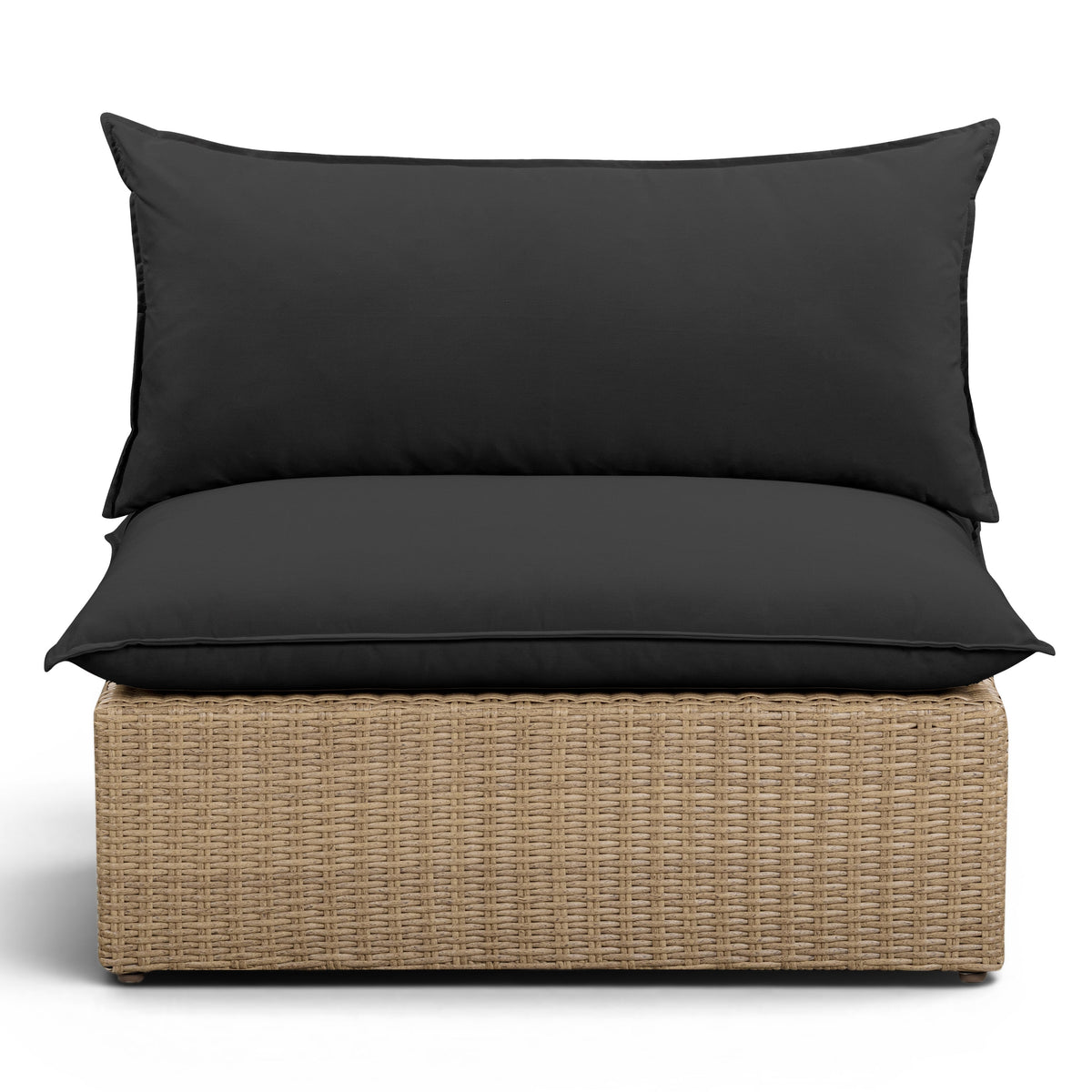 TOV Furniture Cali Black Performance Wicker Outdoor Armless Chair