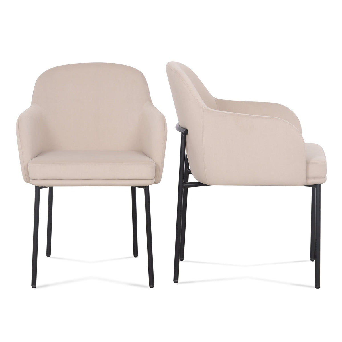 TOV Furniture Sydney Performance Velvet Armchair - Set of 2 in taupe performance velvet, primary product view