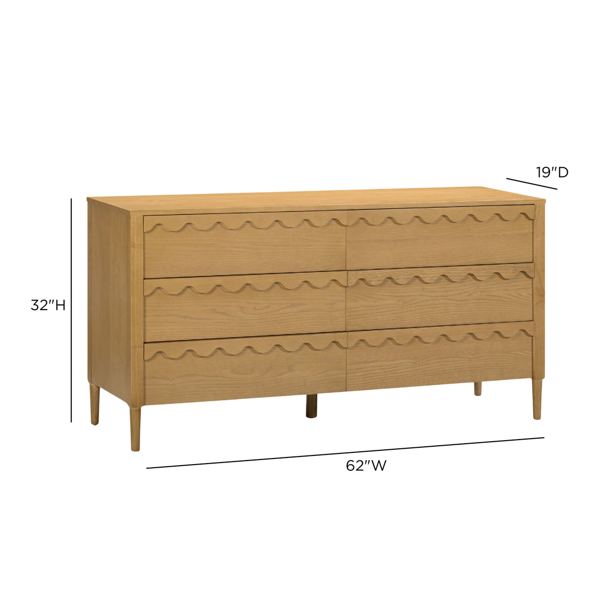 TOV Furniture Oodle Natural 6-Drawer Dresser