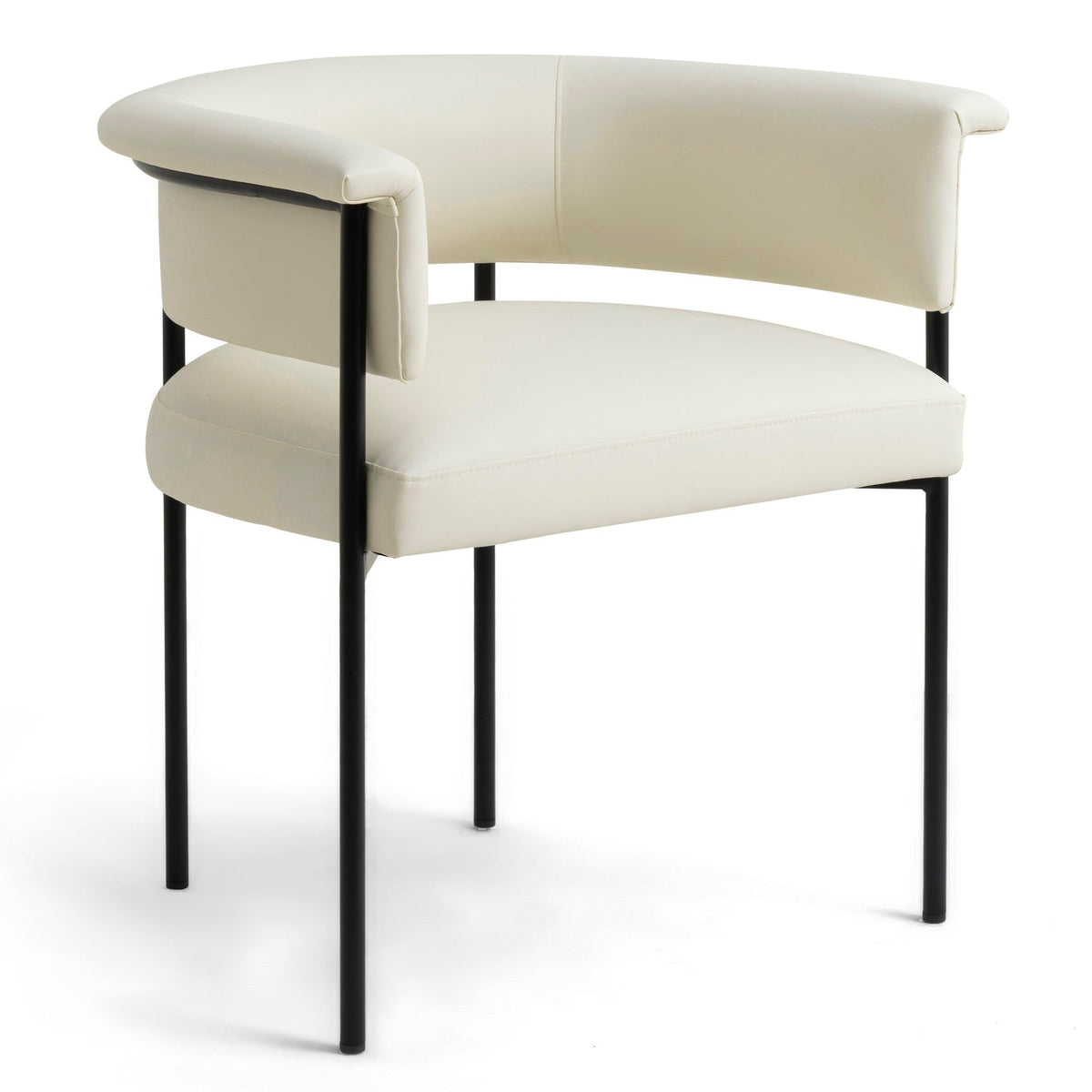 TOV Furniture Taylor Dining Chair in cream vegan leather, primary product view