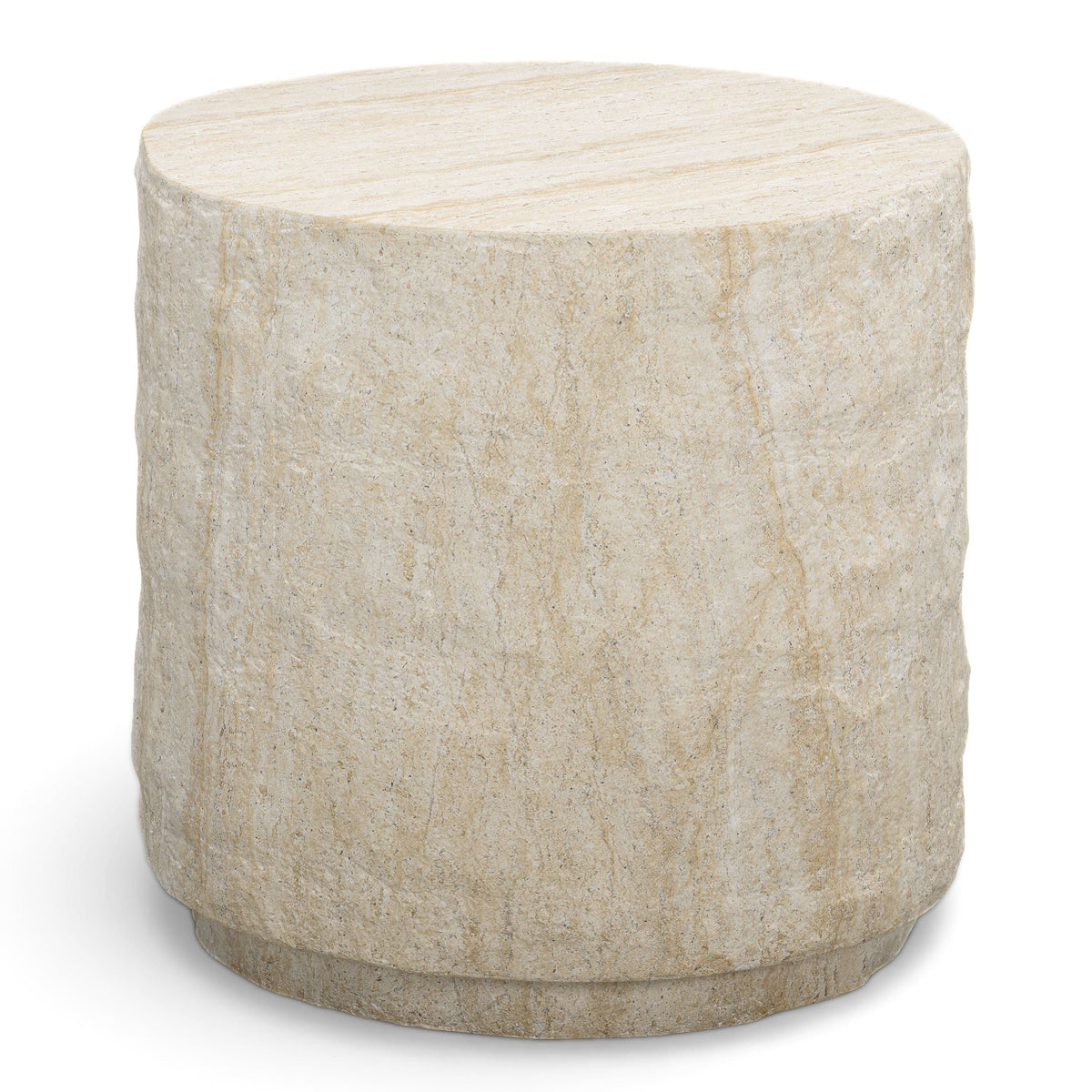 TOV Furniture Roxanne Faux Travertine Concrete Indoor/Outdoor Side Table