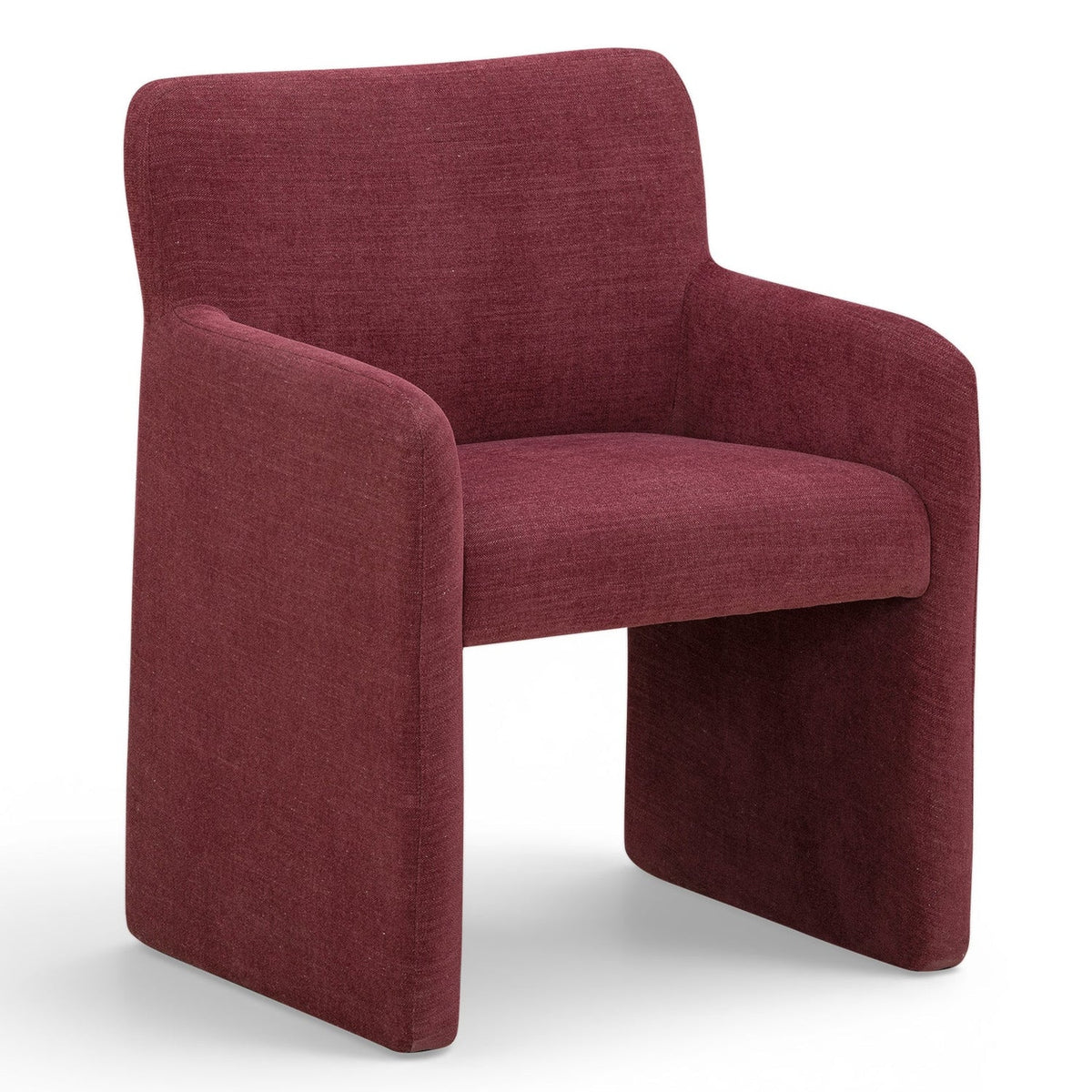TOV Furniture Crawley Red Performance Linen Chenille Dining Chair in red wine chenille, primary view
